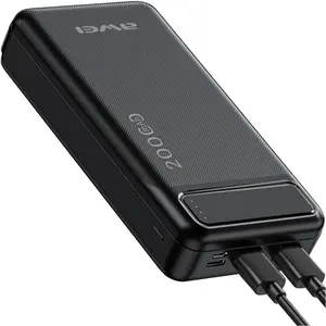 Comparateur de prix : Awei Powerbank P6K 20000Mah Noir/Noir 2Xusb/Pd/Micro-Usb