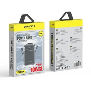 Awei Powerbank P89K 10000Mah 38.5W Noir/Noir + Câbles Pd/LightningVendu parkaufland
