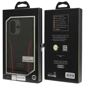 Comparateur de prix : Audi Étui de protection en cuir véritable pour iPhone 16 6,1" Noir/rouge AU-TPUPCMIP16-R8/D3-RD