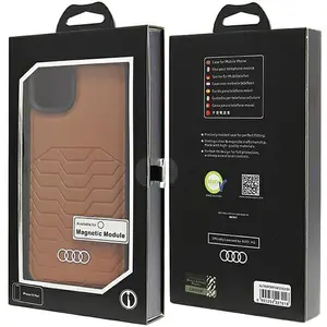 Étui en Cuir Synthétique - AUDI - iPhone 15 Plus / 14 Plus 6,7 - Marron - Rigide - TPU pas cher