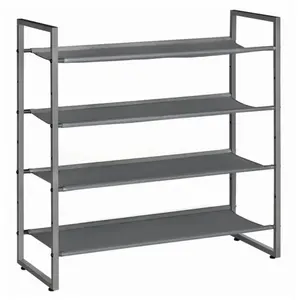 SONGMICS Étagère à chaussures à 4 niveaux, Gris pas cher