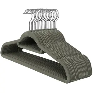 Comparateur de prix : SONGMICS Lot de 20 Cintres Antidérapants en velours, crochets pivotants - Gris