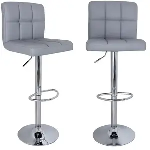 SONGMICS Lot de 2 Tabourets de Bar Stool avec Dossier Gris LJB64G pas cher