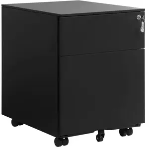 SONGMICS Caisson de bureau avec 2 tiroirs, Noir pas cher