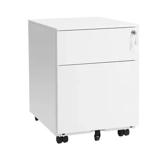 SONGMICS Caisson de bureau avec 2 tiroirs, Blanc pas cher