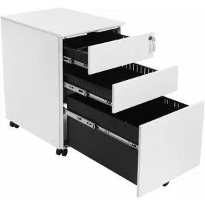 Comparateur de prix : Songmics Caisson de bureau mobile 3 tiroirs, Blanc / 52 x 39 x 60 cm