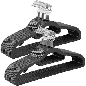 SONGMICS Cintres en plastique antidérapant, Noir / 50 pas cher