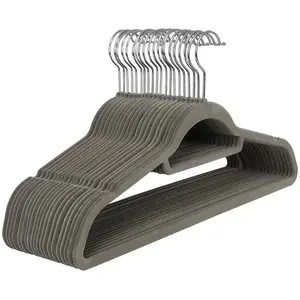 SONGMICS Lot de 50 cintres en velours, ABC plus flocage, Gris, 50 pièces pas cher