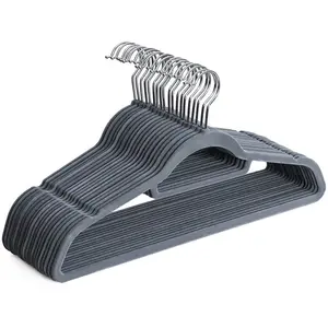 SONGMICS 50 Cintres en velours pivotant antiglisse, Gris Pale pas cher