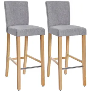 SONGMICS Tabouret de bar avec dossier, Gris Clair pas cher