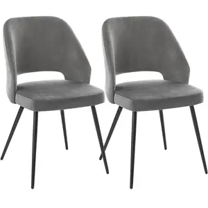 SONGMICS Chaise de salle à manger velours, Gris pas cher