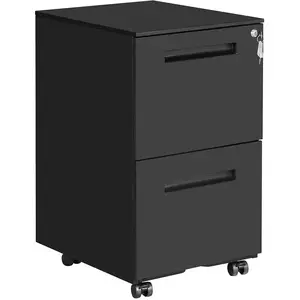 SONGMICS Caisson 2 tiroirs, Noir Mat pas cher