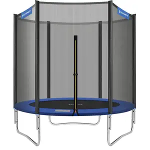 SONGMICS Trampoline extérieur avec filet de protection, Bleu / Ø 183 cm