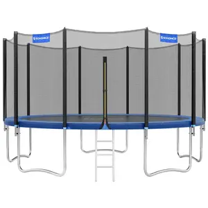 SONGMICS Trampoline extérieur avec échelle et filet de protection, Ble... pas cher