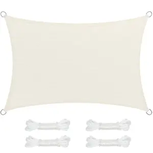Songmics Voile d'ombrage extérieur, Beige pas cher