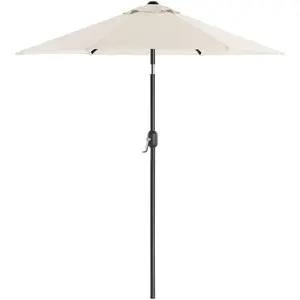SONGMICS Parasol de jardin avec manivelle, Beige / Ø 3 m pas cher