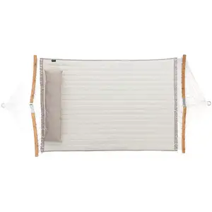 SONGMICS Double hamac rembourré résistant, Crème + Beige pas cher