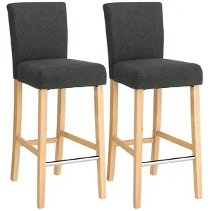 SONGMICS Tabouret de bar avec dossier, Gris Foncé pas cher