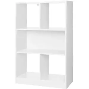 VASAGLE Bibliothèque 5 casiers blanc pas cher