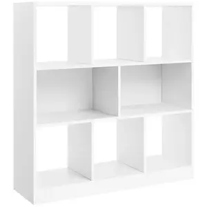 Comparateur de prix : VASAGLE Bibliothèque blanche 8 cases de rangement ouvertes - L97,5 x H100 cm