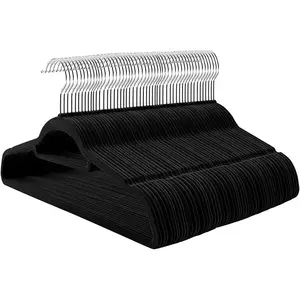 Songmics Cintre en velours antiglisse, Noir