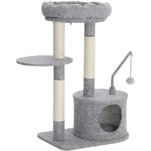 Feandrea Arbre à chat et maison de jeu, Gris Clair pas cher