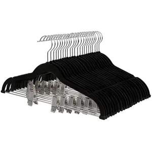 SONGMICS Cintres antiglisses avec pinces, Noir / 30 pas cher