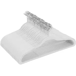 SONGMICS Cintres en plastique antiglisse, Blanc pas cher