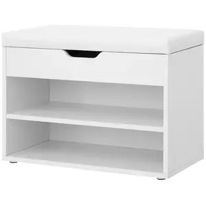 Vasagle Banc de rangement 6 paires de chaussures 60 x 30 x 44 cm blancVendu parsongmics