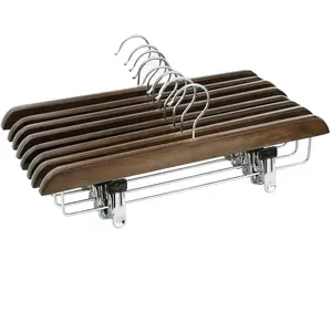 SONGMICS 8 Cintres-pinces crochet pivotant, Brun Foncé pas cher
