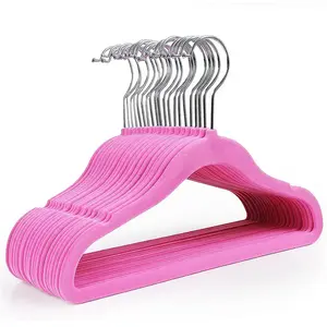 SONGMICS 20 Cintres en velours pivotant antiglisse, Rose