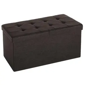 SONGMICS Coffre de rangement pliable, Brun pas cher