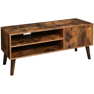 VASAGLE Meuble TV montage facile, Marron Rustique + Noir / 40 x 110 x 49.5 cm pas cher