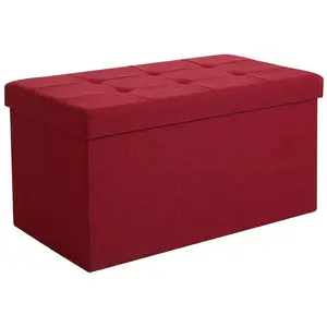 SONGMICS Coffre de rangement pliable, Rouge pas cher