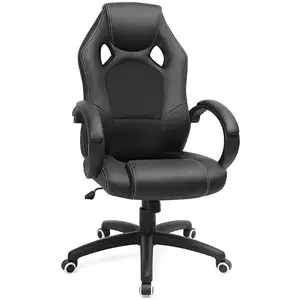 SONGMICS Fauteuil de bureau réglable comfortable, Noir
