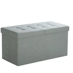 SONGMICS Coffre rangement 80L gris chiné pas cher