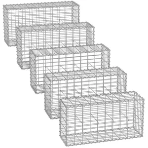 Lot de 5 Gabions en Pierre 100x50x30cm - SONGMICS - Base pour Mur Méta... pas cher