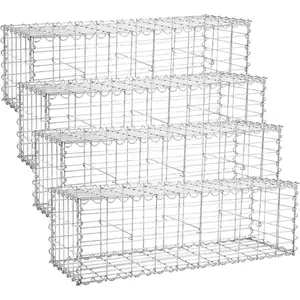 Gabions de pierre métallique galvanisé 100x30x30cm - SONGMICS pas cher