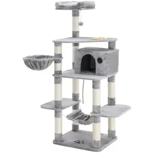Feandrea Arbre à chat 174 cm multi-niveaux, Gris Clair pas cher