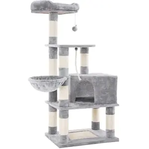 Comparateur de prix : Feandrea Arbre à Chat Hauteur 138 cm, Tour de Jeux pour Chats, avec Ba...