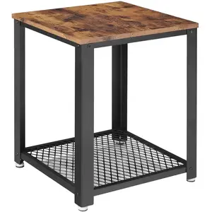 Comparateur de prix : Table d'Appoint VASAGLE avec Structure en Métal Brun Rustique LET41X