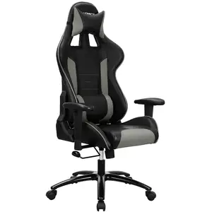SONGMICS Chaise gamer noir gris pas cher