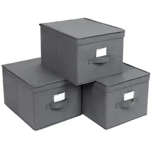 Comparateur de prix : SONGMICS 3 Boîtes de rangement pliable, Gris