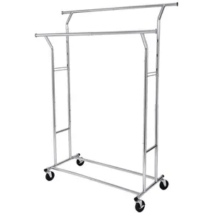 Comparateur de prix : SONGMICS Portant à vêtements Charge Max 110 kg Mètal chromé argent HSR12S