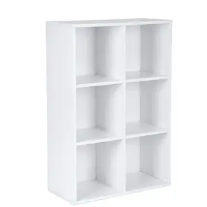 VASAGLE Meuble de Rangement Bibliothèque Etagère de 6 Casiers Charge Blanche LBC203DVendu parsongmics