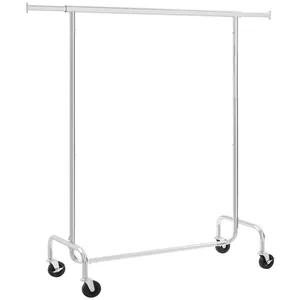 Comparateur de prix : SONGMICS Portant avec tringle extensible 110-150 cm sur roulettes - Argent