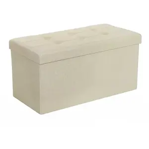 SONGMICS Coffre de rangement pliable, Beige pas cher