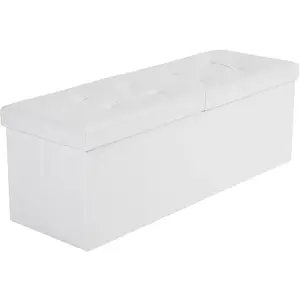 SONGMICS LSF75WT Tabouret Pliable en Cuir synthétique Charge Max. 300 kg