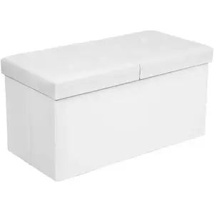 SONGMICS Coffre de rangement pliable, Blanc