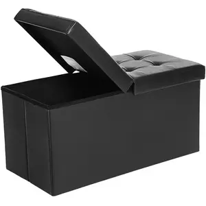SONGMICS Coffre de rangement pliable, Noir